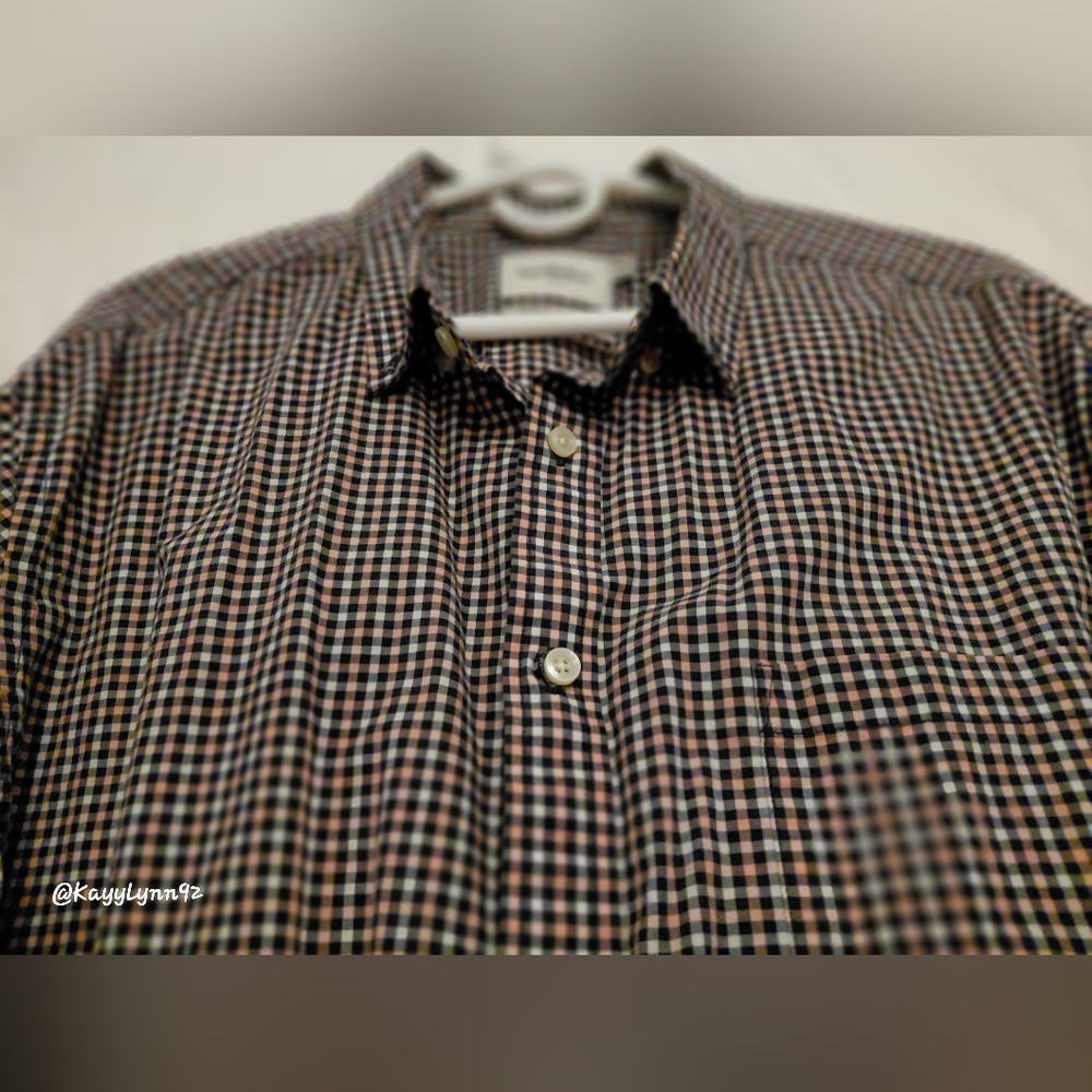 Goodfellow & Co Black, Pink, and White Checkered Long Sleeved Shirt